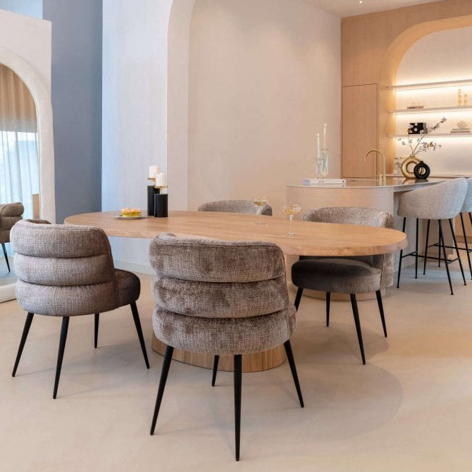 Fictus Faux Travertine Beige Dining Table - 240cm by Richmond Interiors
