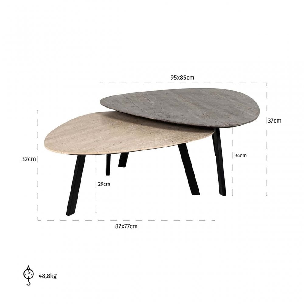 Spencer Beige Coffee Table Set Of 2 by Richmond Interiors