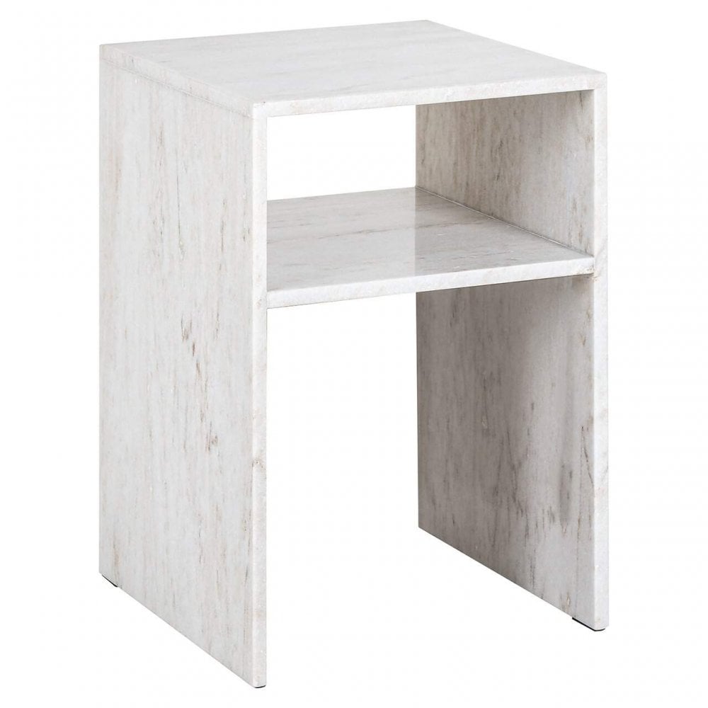 Moran Beige & White Marble Side Table by Richmond Interiors