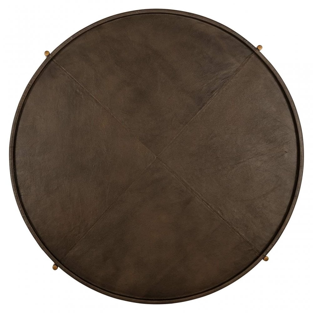 Zillon Brown Leather Coffee Table by Richmond Interiors