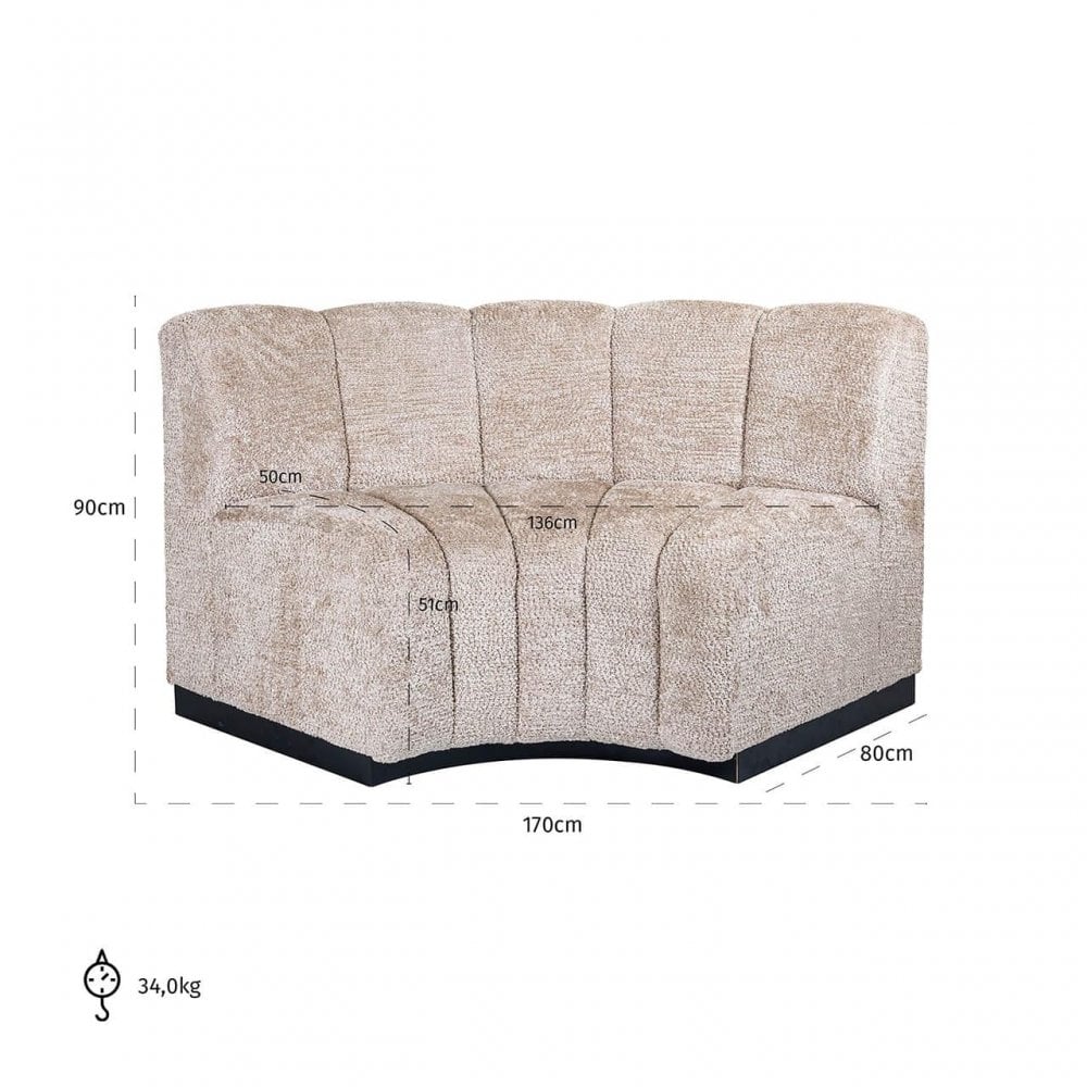 Hillpark Lovely Beige Dining Corner Bench by Richmond Interiors