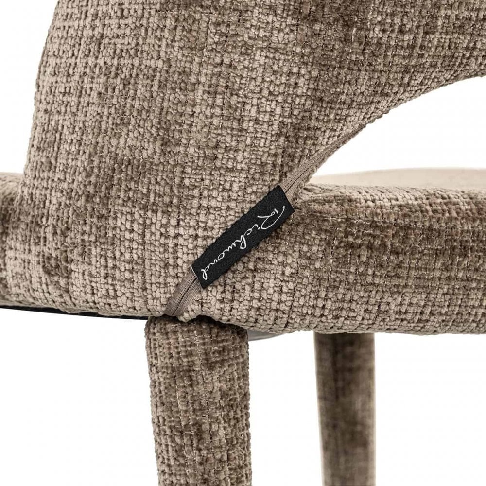 Cecilia Dining Chair Stone Chenille Fabric by Richmond Interiors