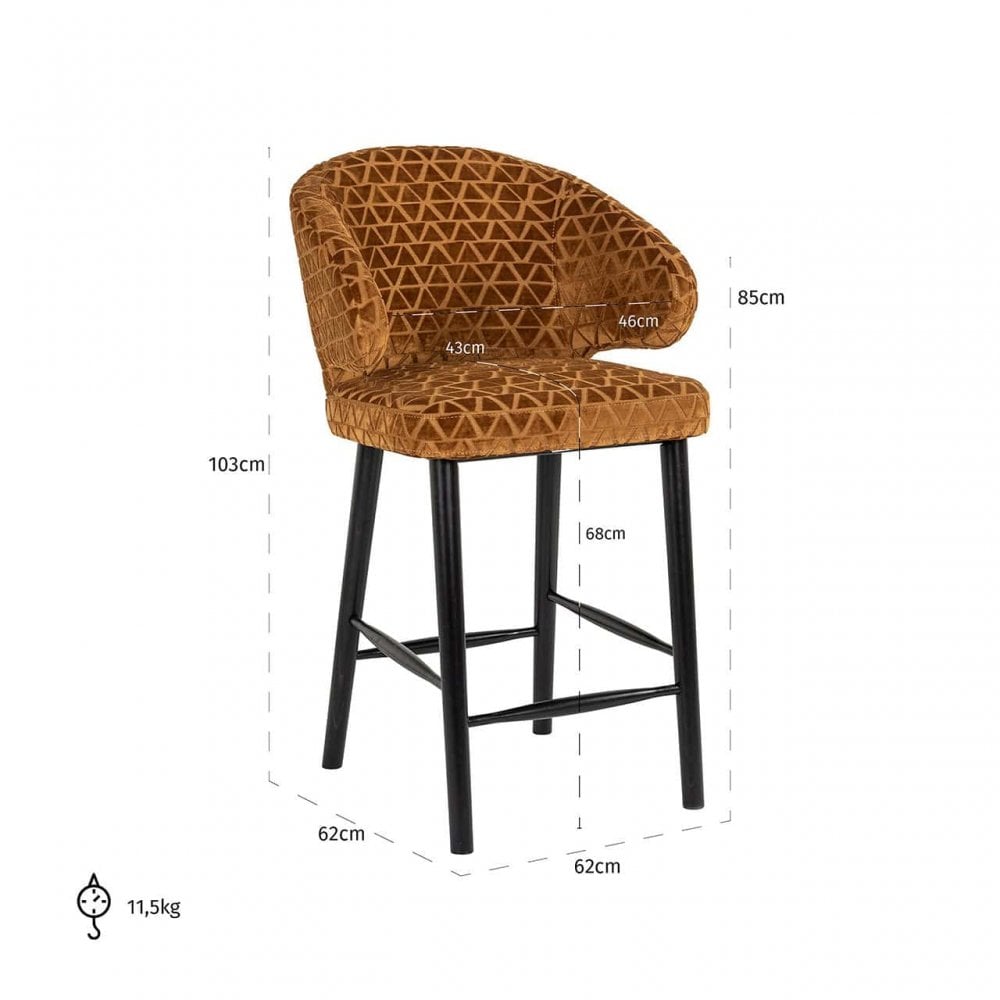 Indigo Gold Triangle Counter Stool by Richmond Interiors