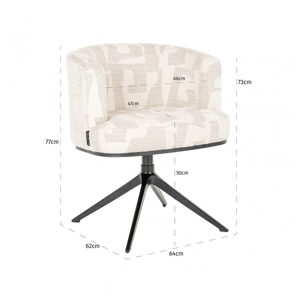 Cheyenne Beige Graffic Swivel Chair by Richmond Interiors