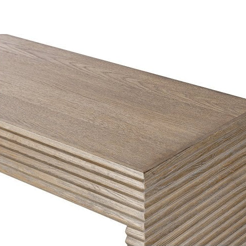 Wickham Ribbed Oak Wood Console Table by D.I. Designs