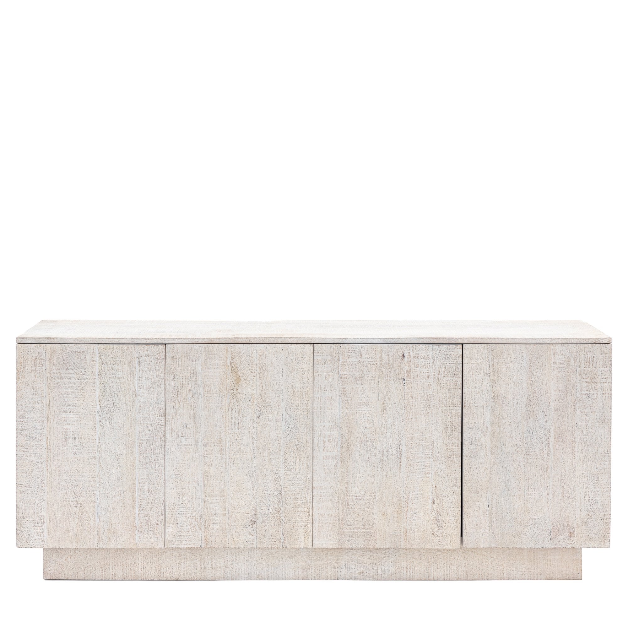 Iowa Whitewash Mango Wood 4 Door Sideboard by Abode