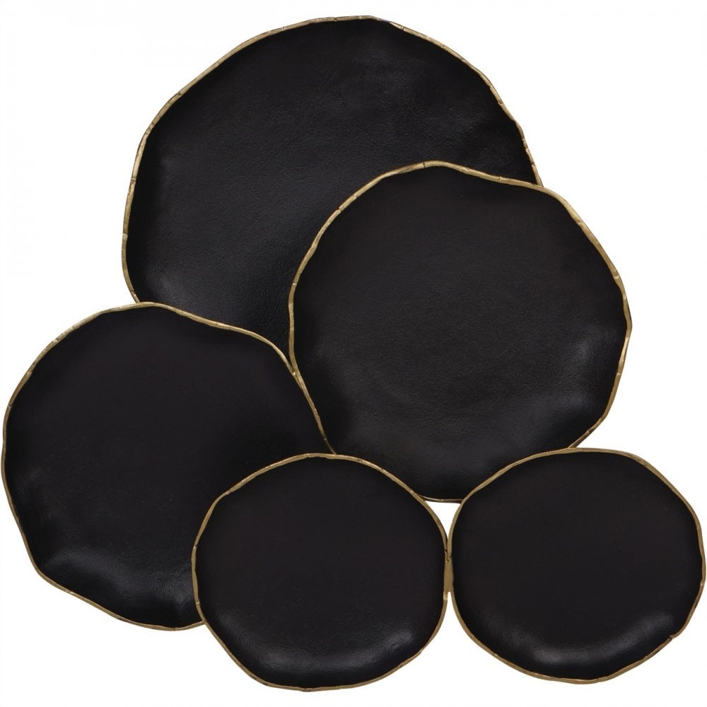 Arlow 5 Disc Black Metal Wall Art by Libra Interiors