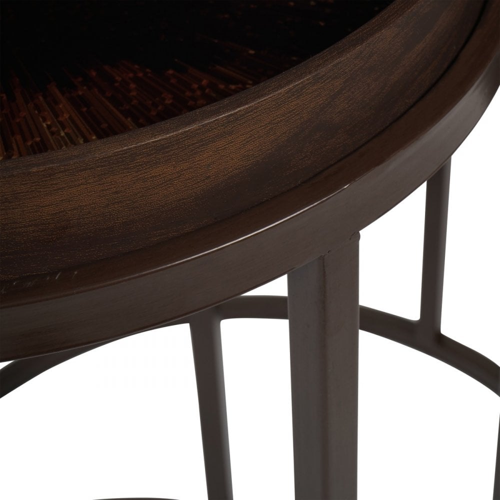 Golden Burst Tray Side Tables Set of 2 by Libra Interiors