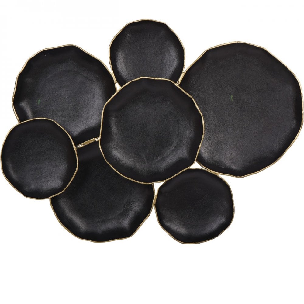 Arlow 7 Disc Black Metal Wall Art by Libra Interiors