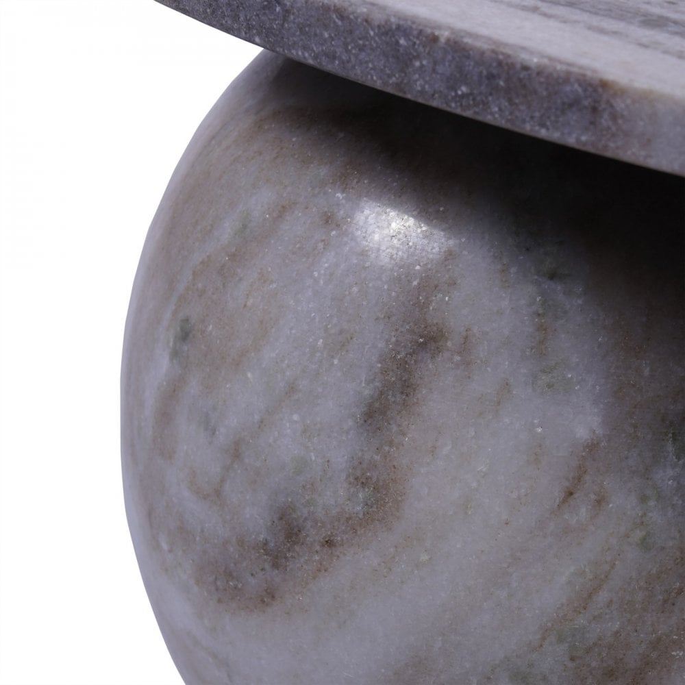 Salento Grey Marble Round Coffee Table by Libra Interiors