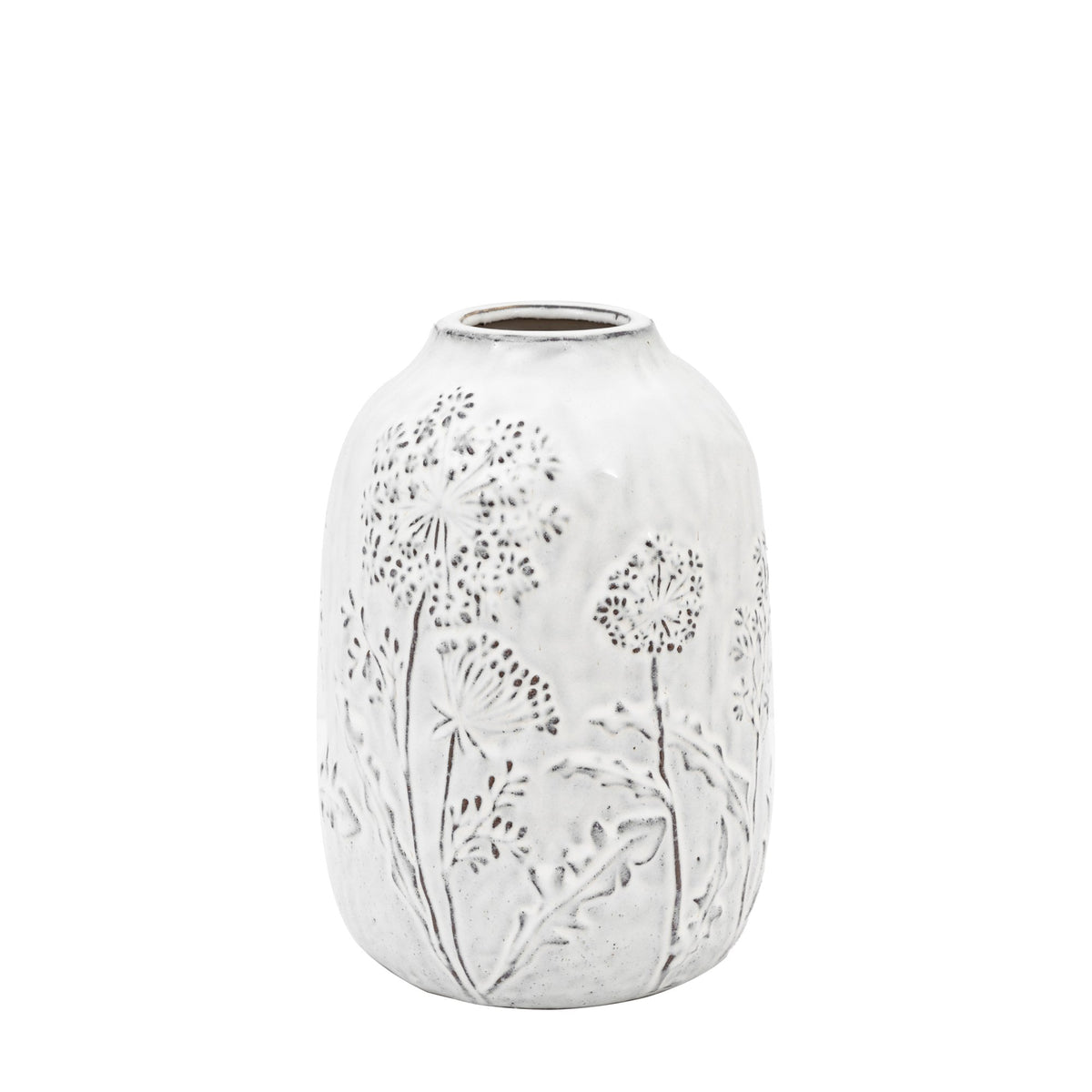 Meadow Embossed Large Ceramic Vase Stone by Abode