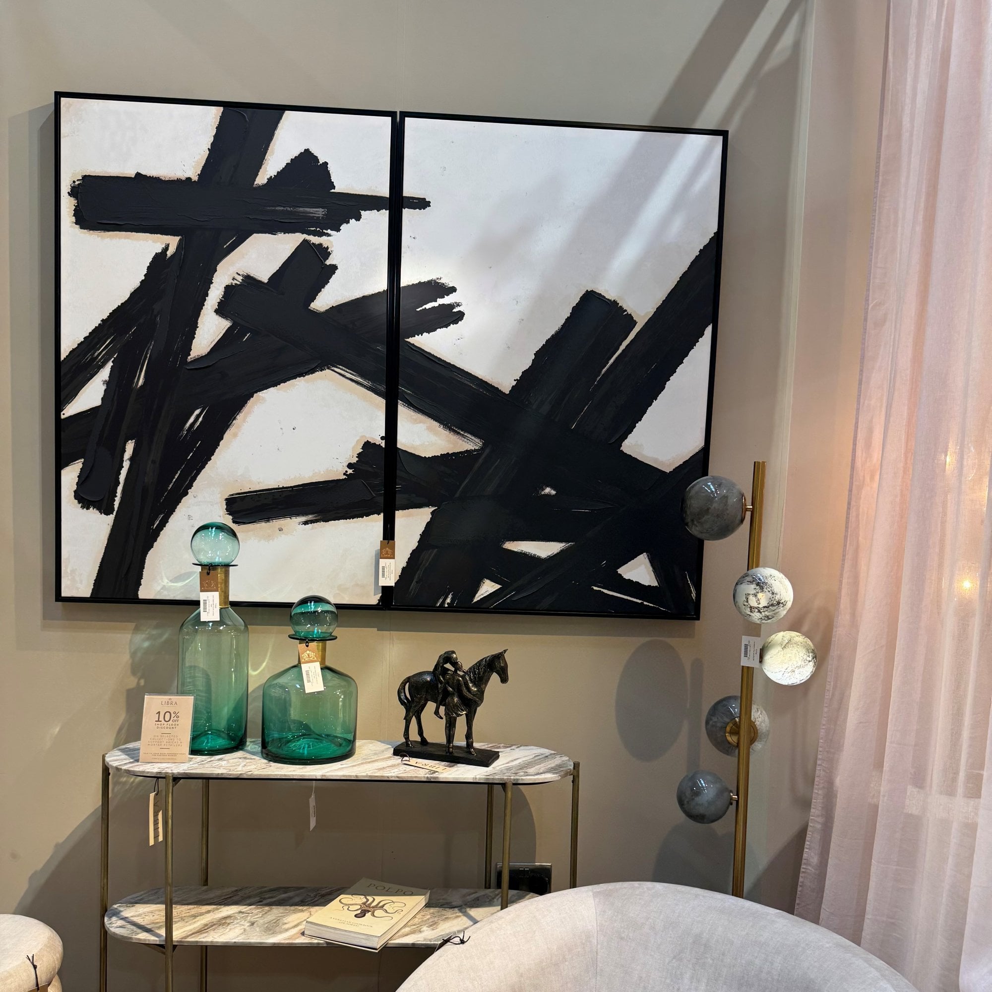 Hand Finished Impasto Brushstokes Framed Canvases Set of 2 by Libra Interiors