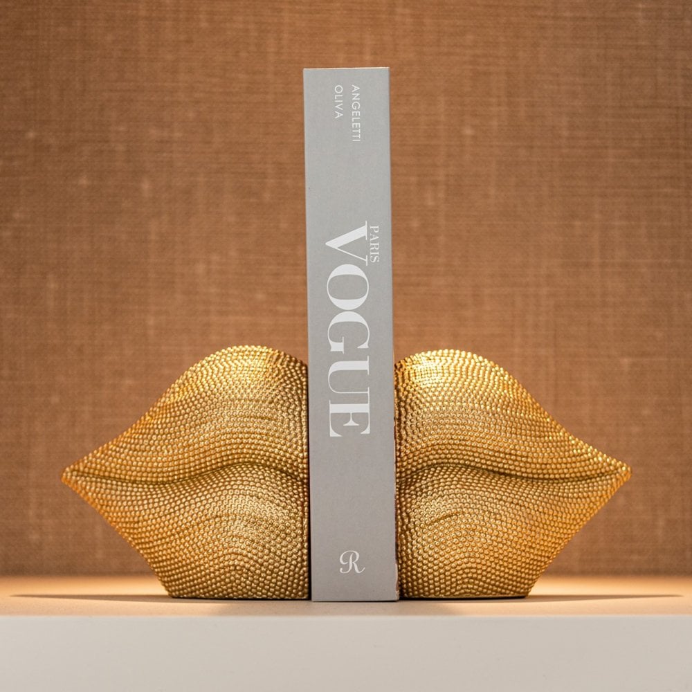 Kiss Gold Lips Bookstands by Richmond Interiors