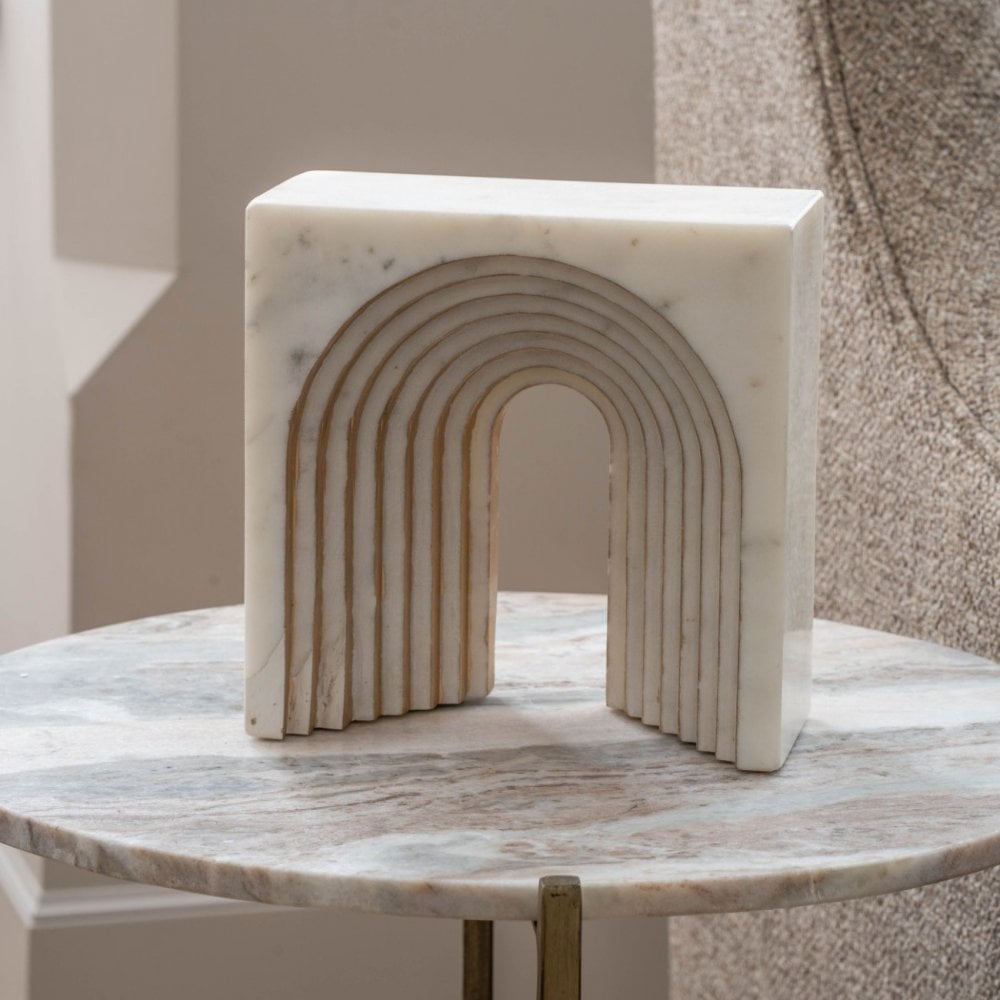 Genoa White Marble Decorative Sculpture by Libra Interiors