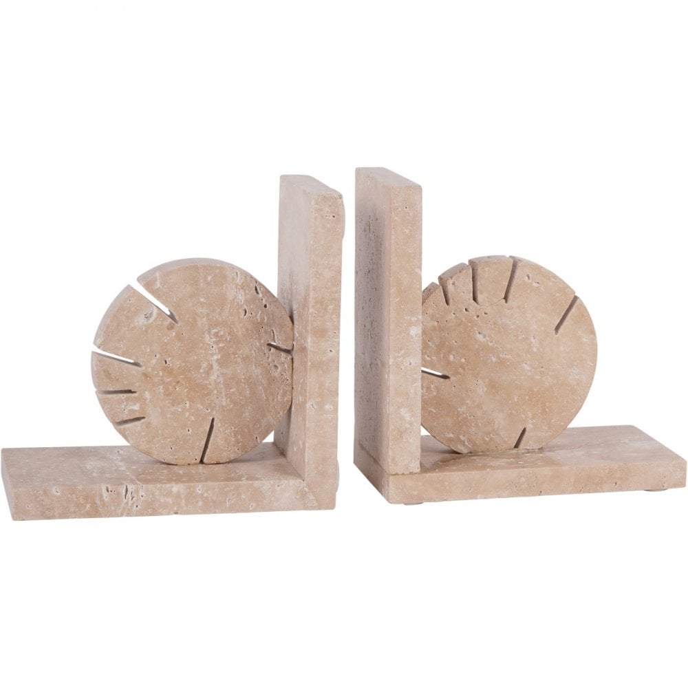 Catania Travertine Bookends by Libra Interiors