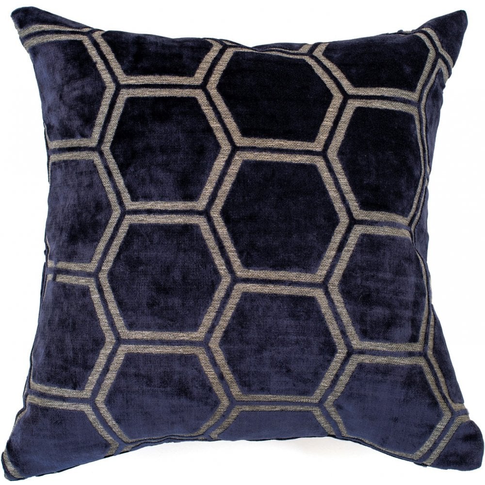 Ivor Geometric Cushion - Navy Malini