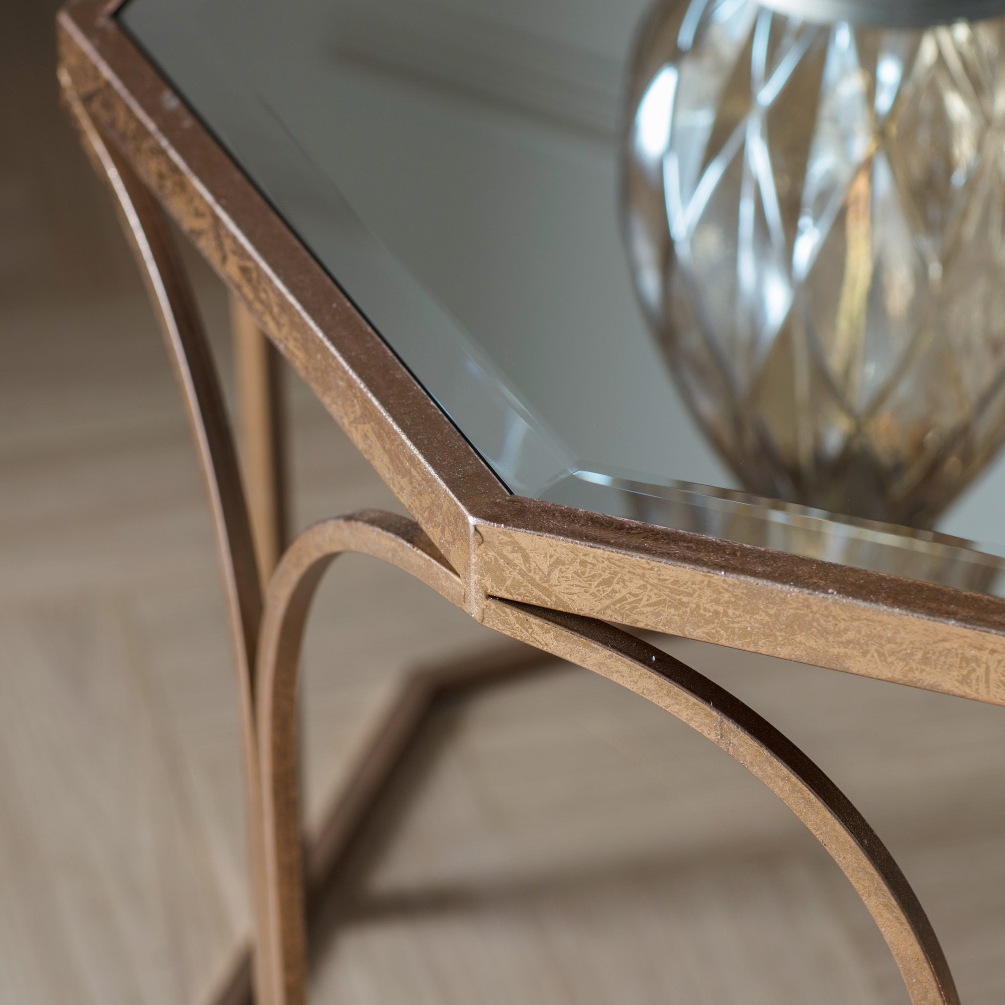 Canterbury Gold & Glass Coffee Table by Abode