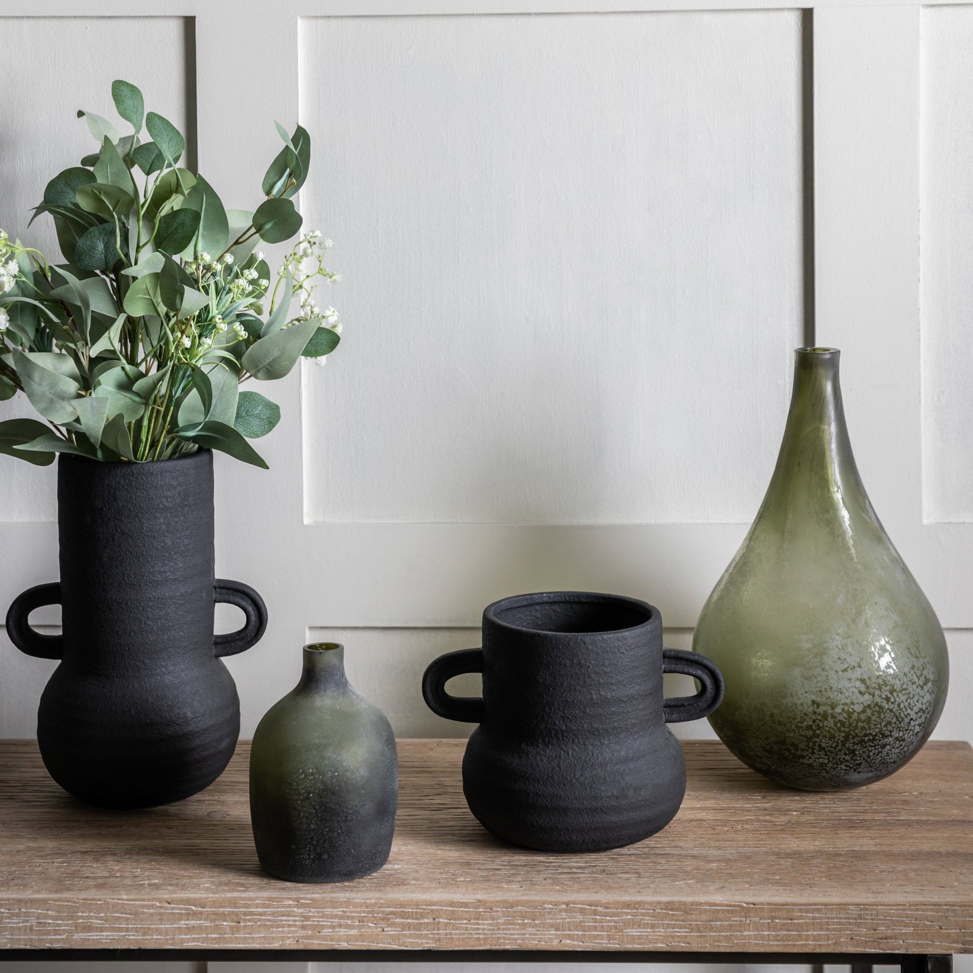 Gorki Small Black Cement Vase by Abode