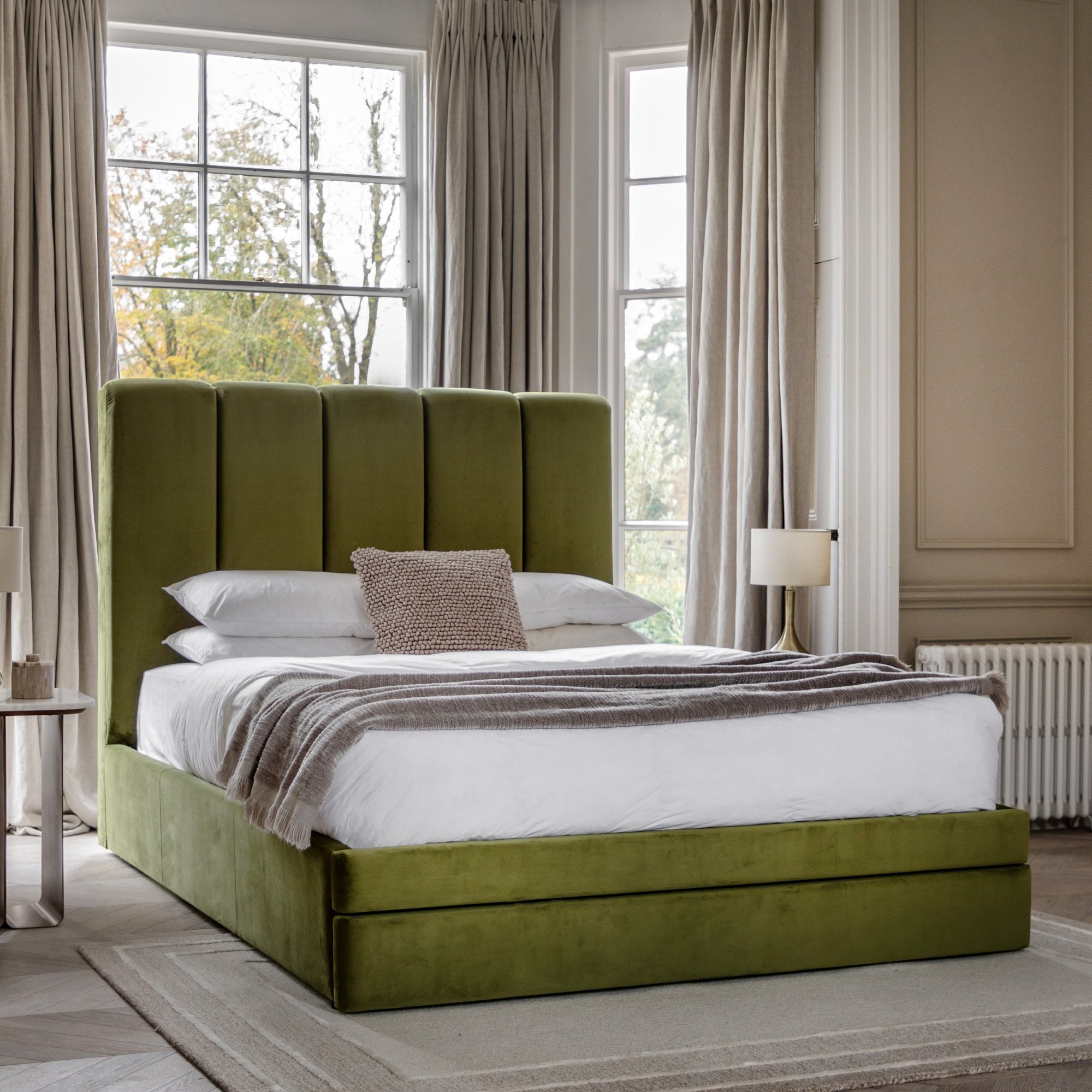 Denton 5' Bed Frame Olive King by Abode