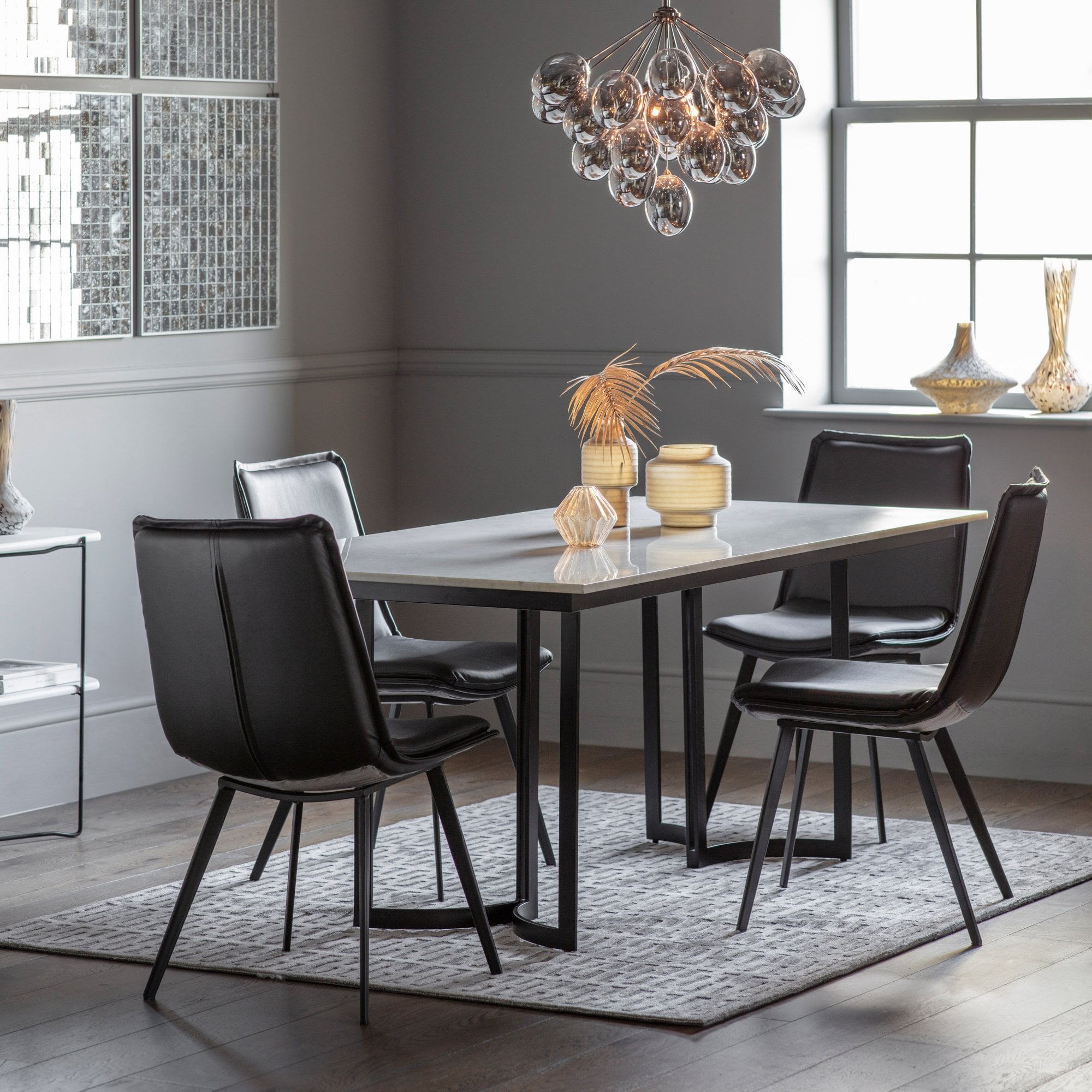 Everton Dining Table Black & White by Abode