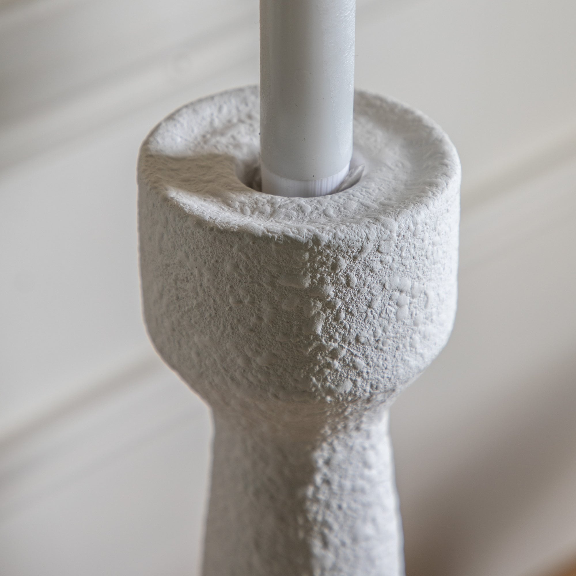Luna Candlestick Small White (Set of 2) by Abode
