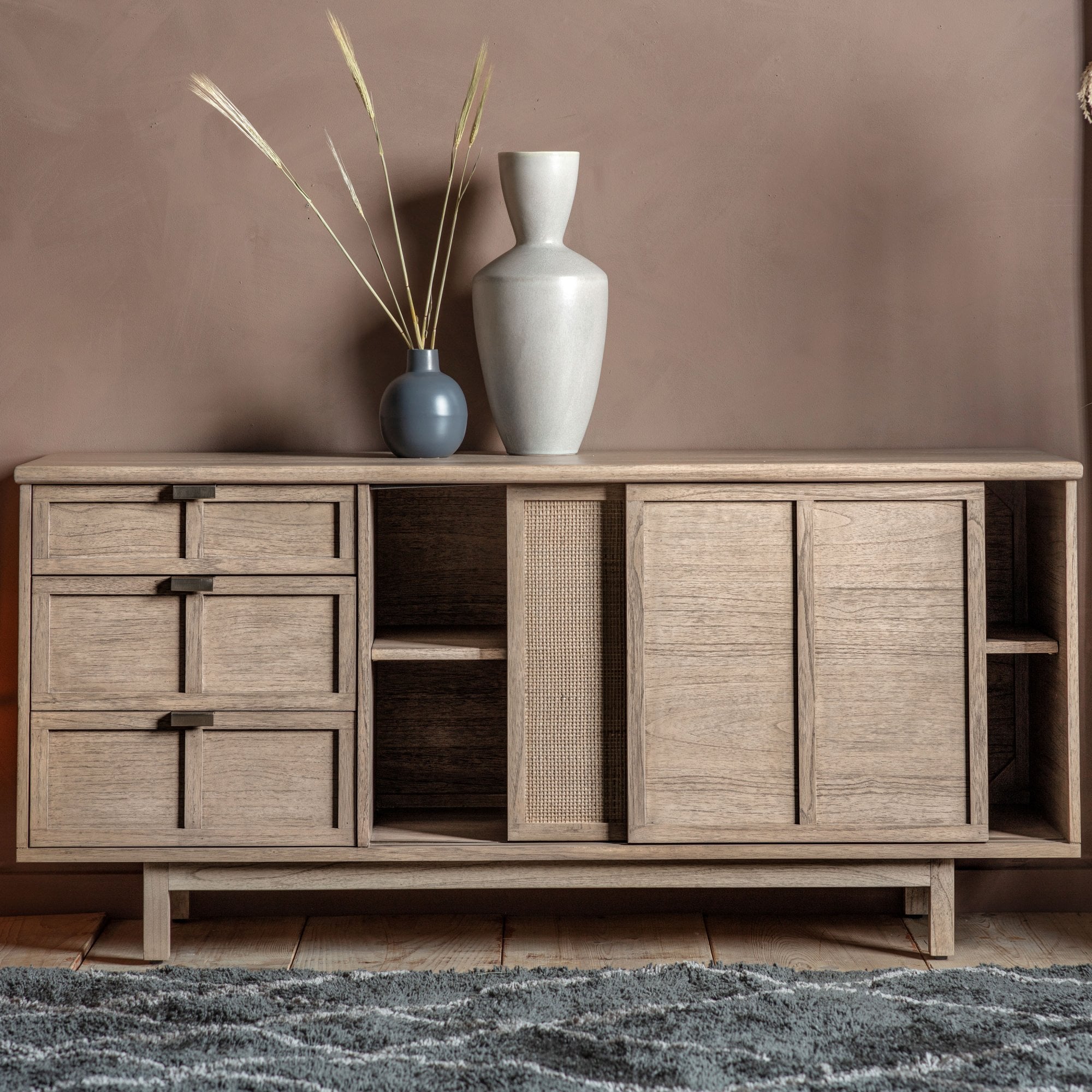 Kyoto Solid Mindi Wood Sideboard by Abode