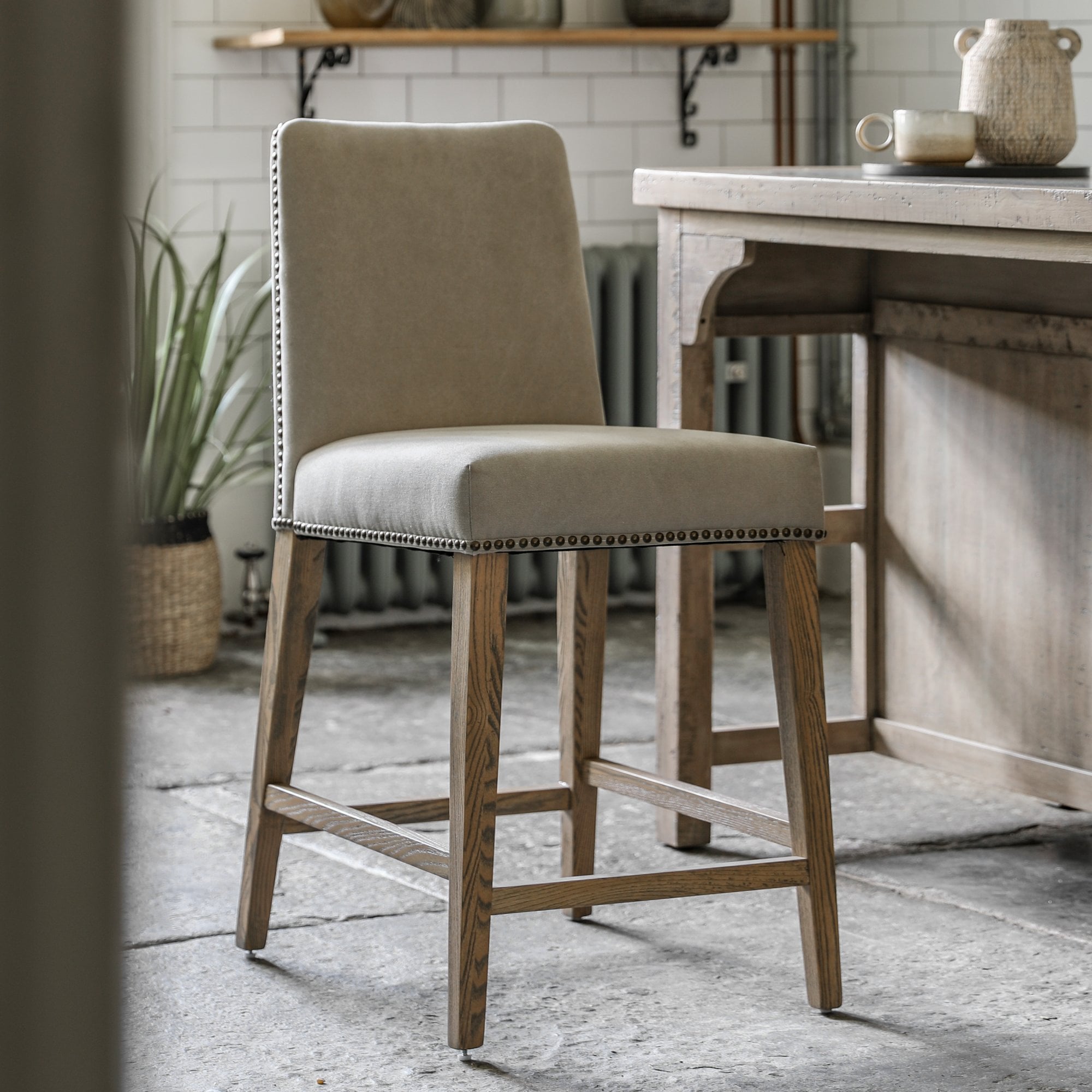 Rex Bar Stool Cement (Pair) by Abode