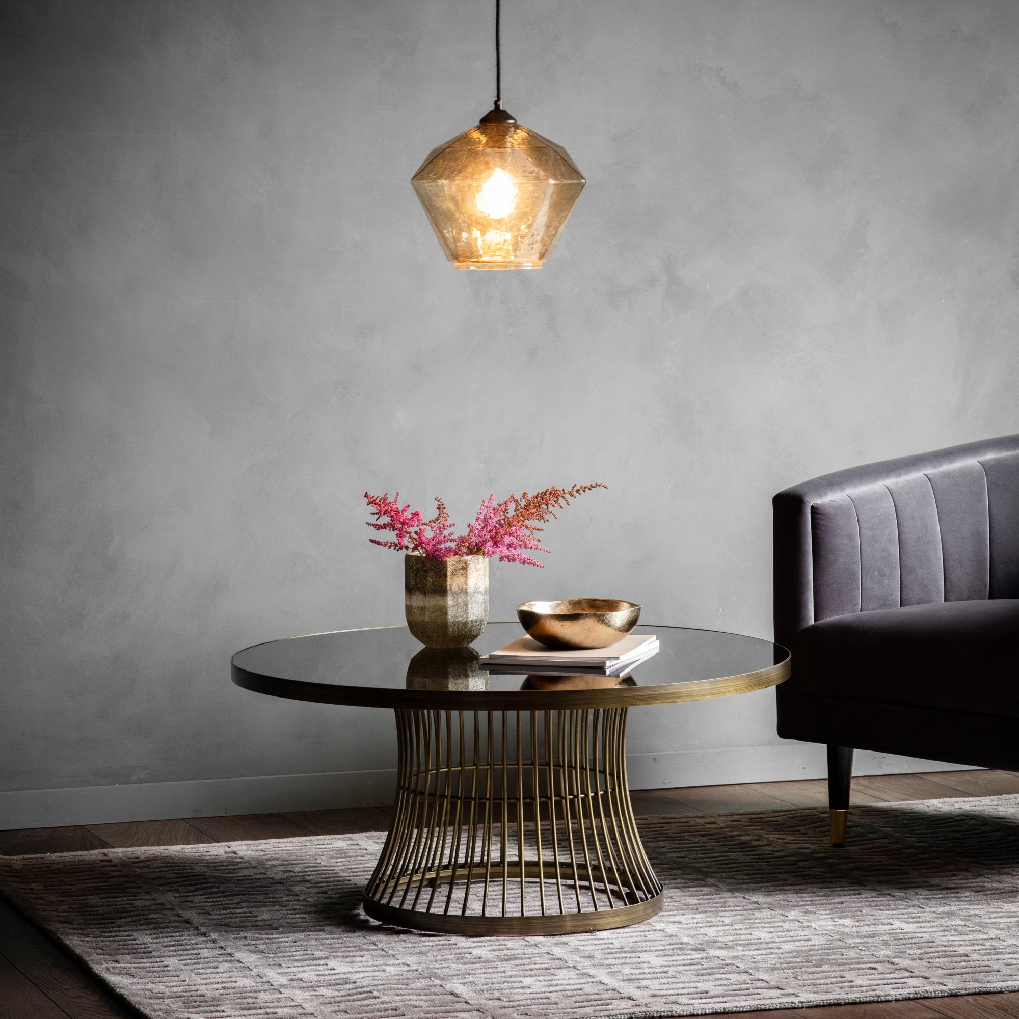 Pickford Champagne Metal & Marble Coffee Table by Abode