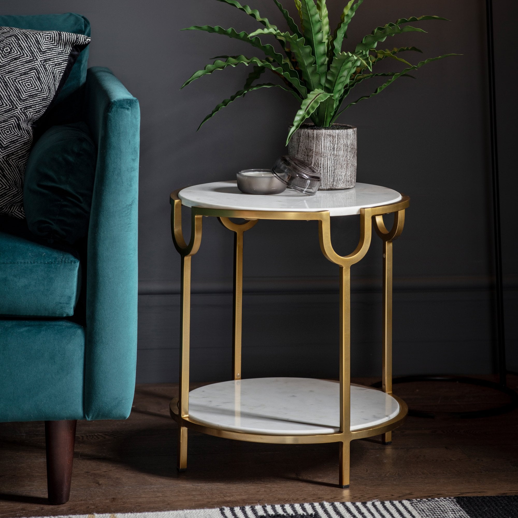 Weston White Marble Side Table by Abode