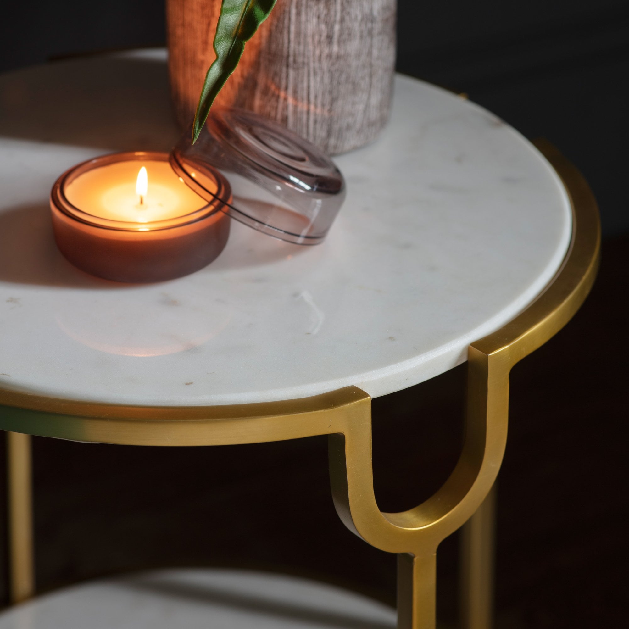 Weston White Marble Side Table by Abode