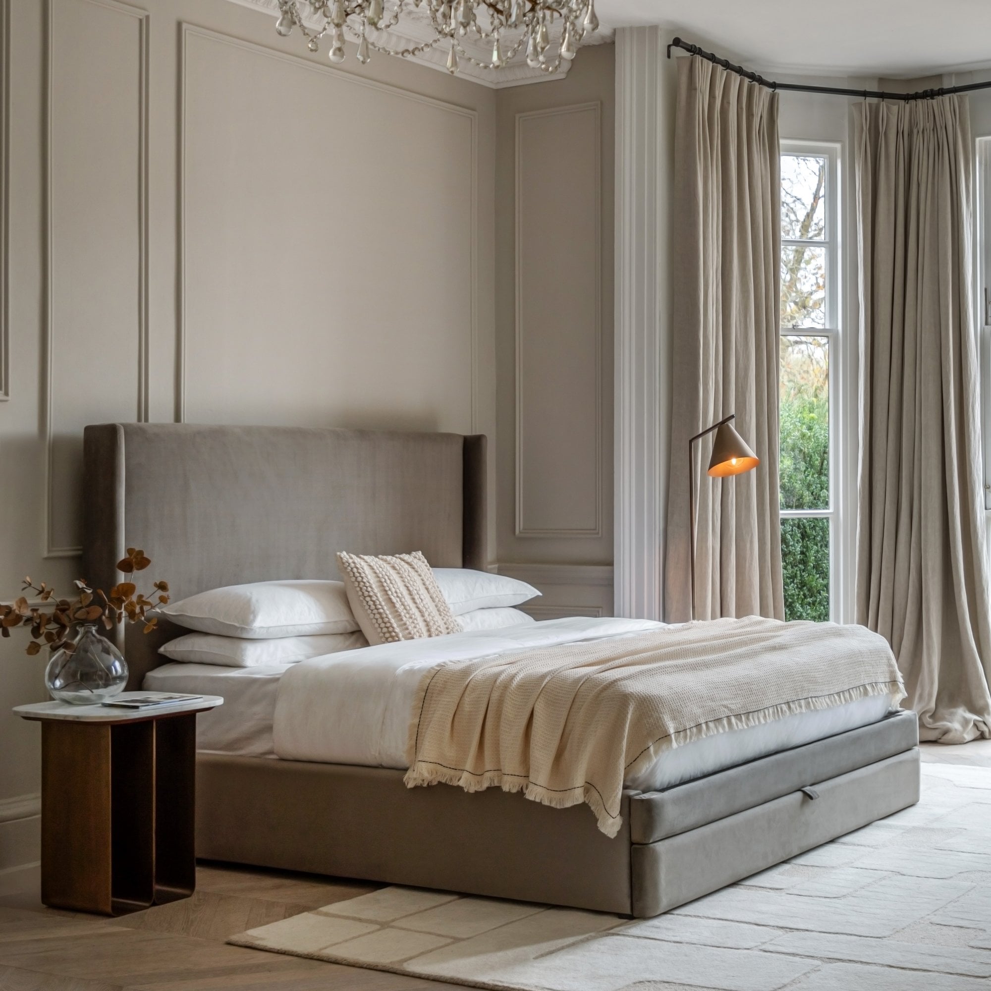 Halstead Double Bed Frame Taupe by Abode