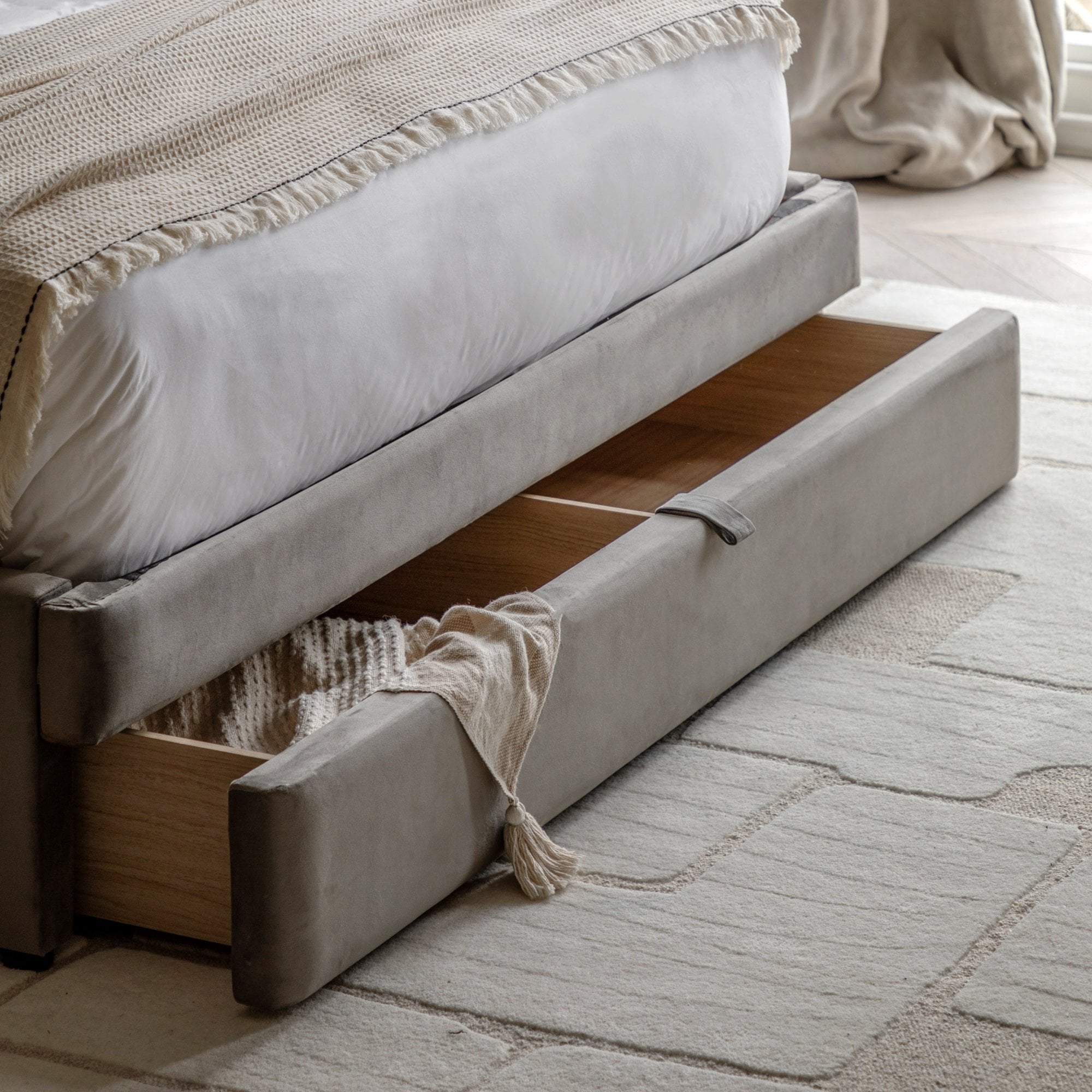 Halstead Double Bed Frame Taupe by Abode