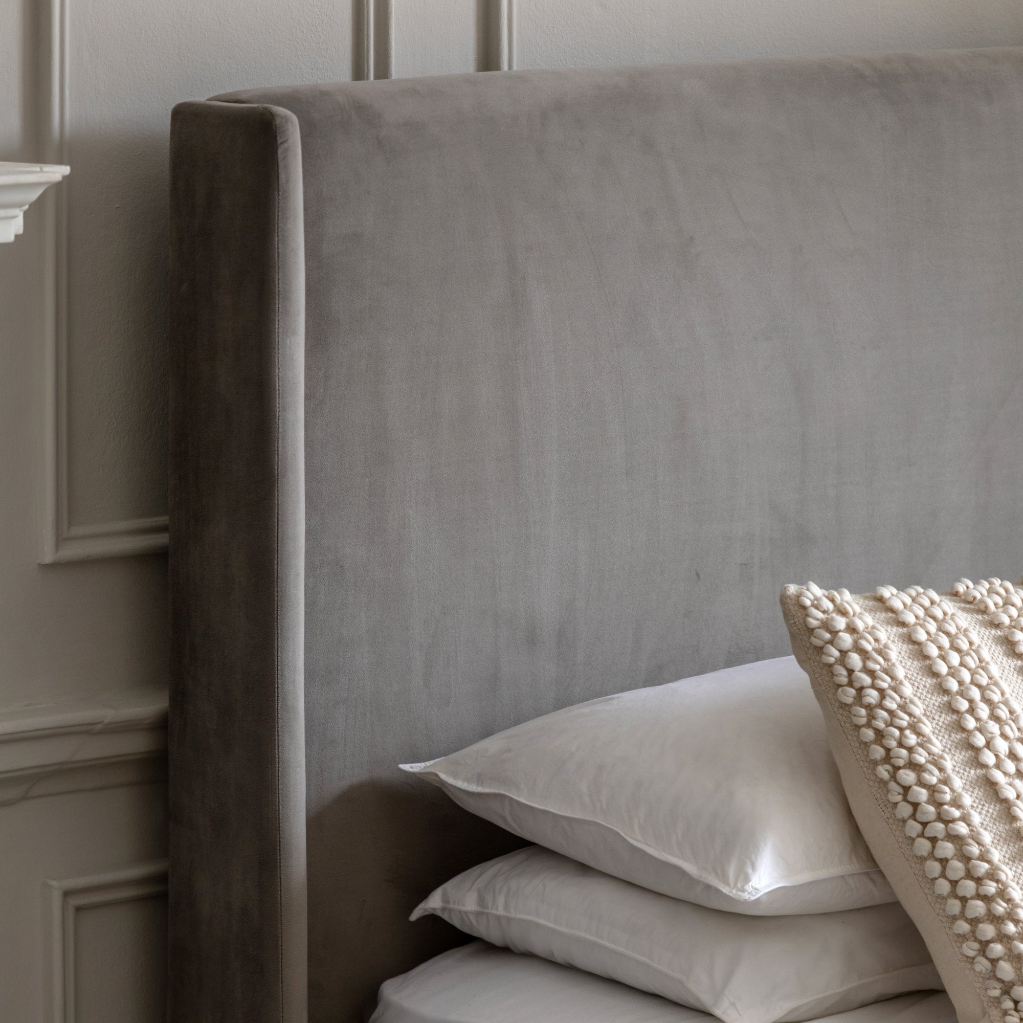 Halstead Double Bed Frame Taupe by Abode