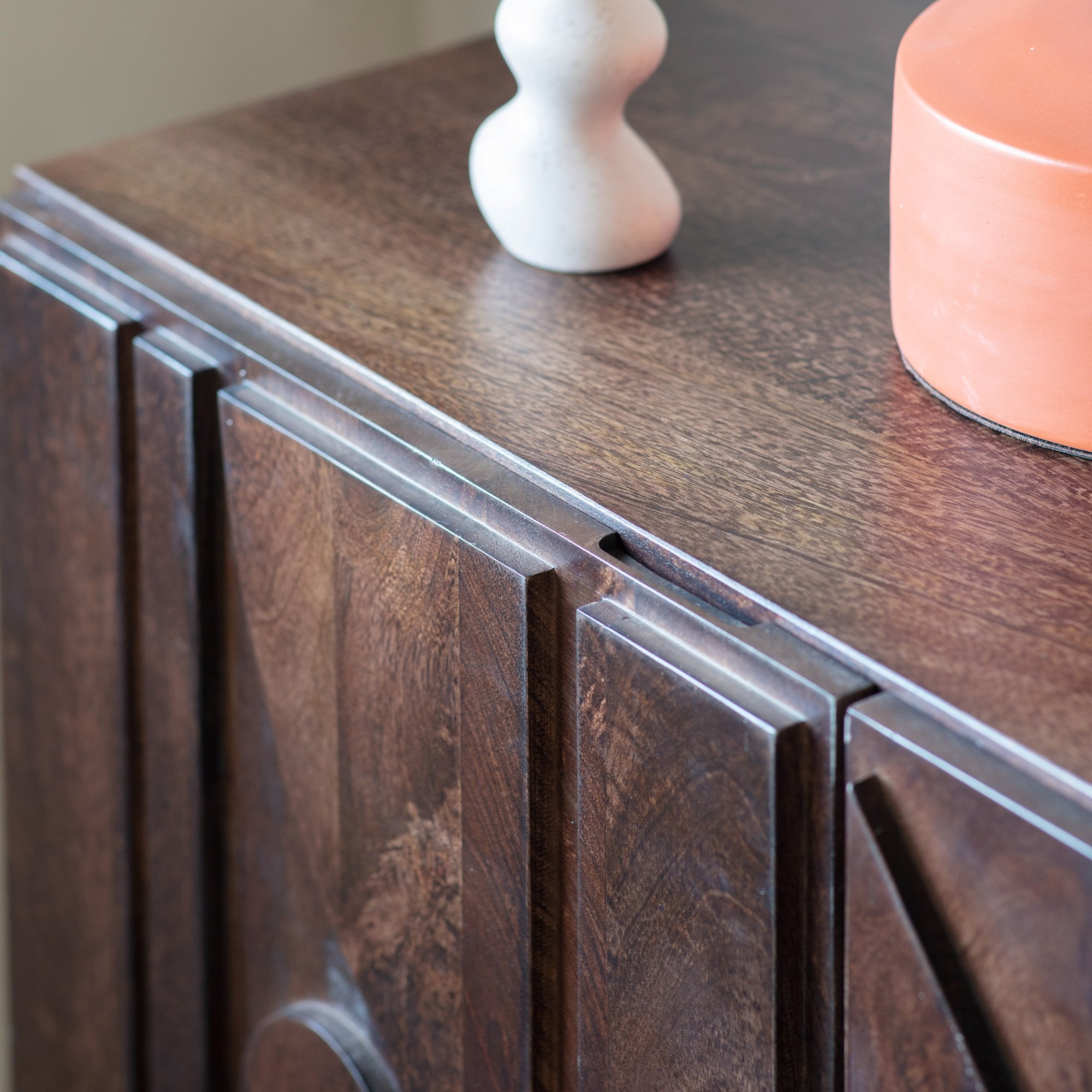 Stonecroft Brown Mango Wood 3 Door Sideboard by Abode