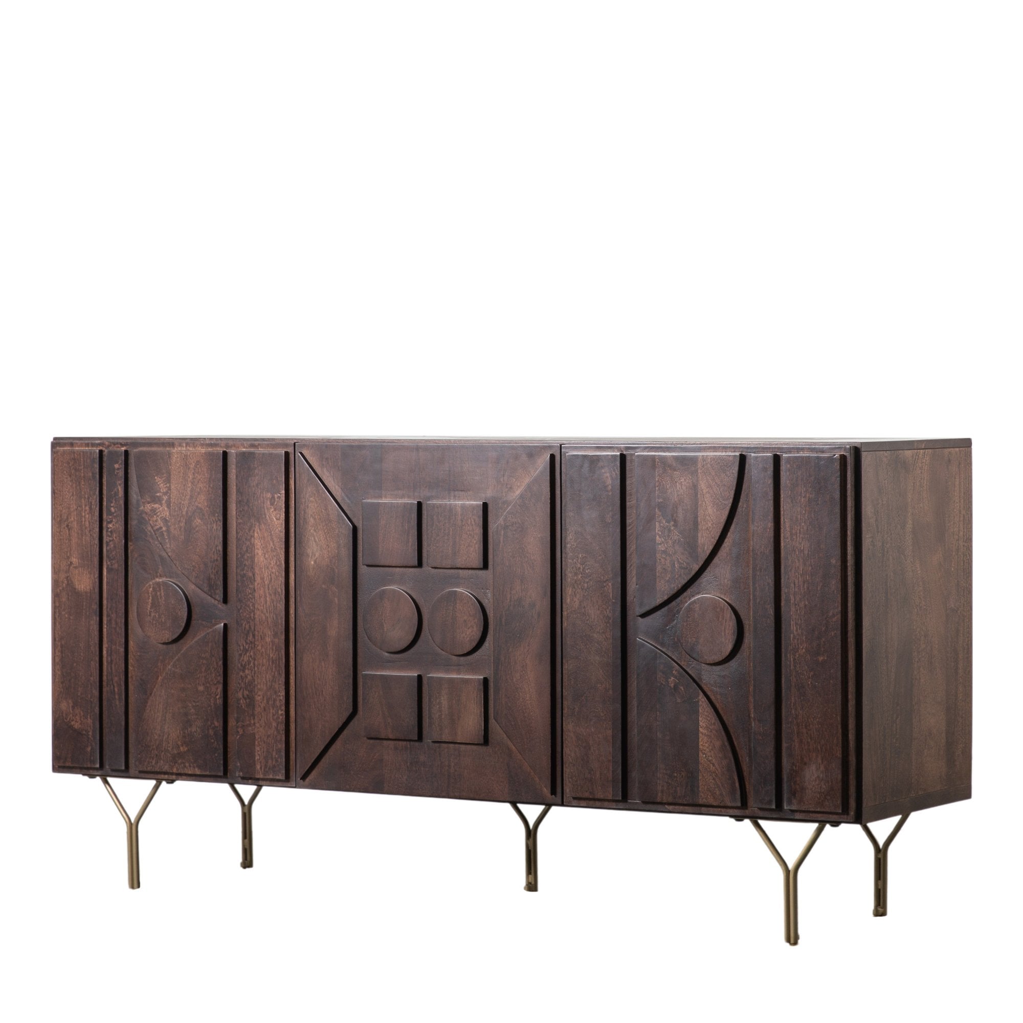 Stonecroft Brown Mango Wood 3 Door Sideboard by Abode