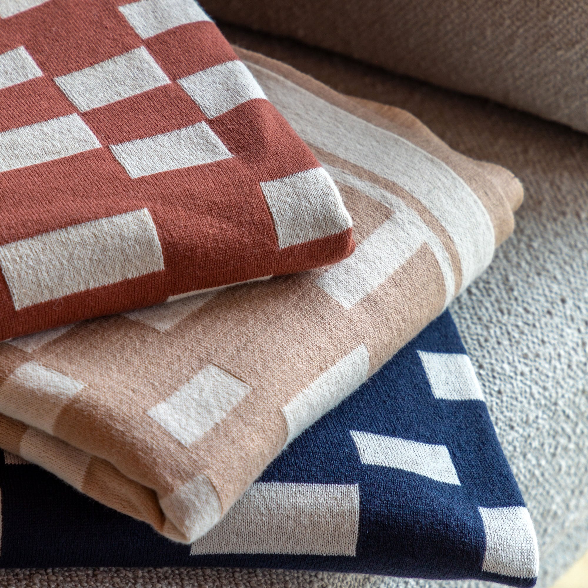 Lohko Knitted Throw Taupe by Abode