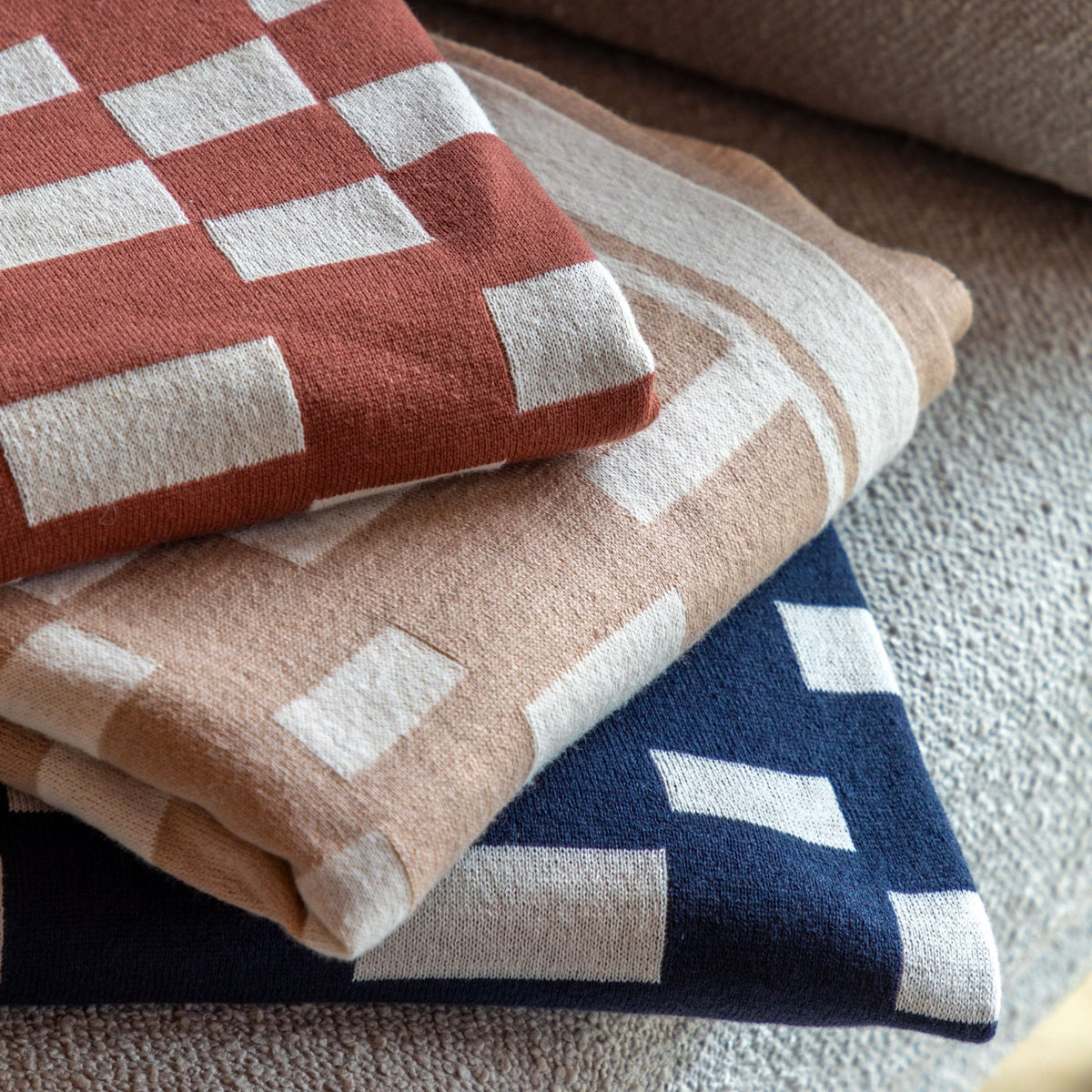 Lohko Knitted Throw Nutmeg by Abode