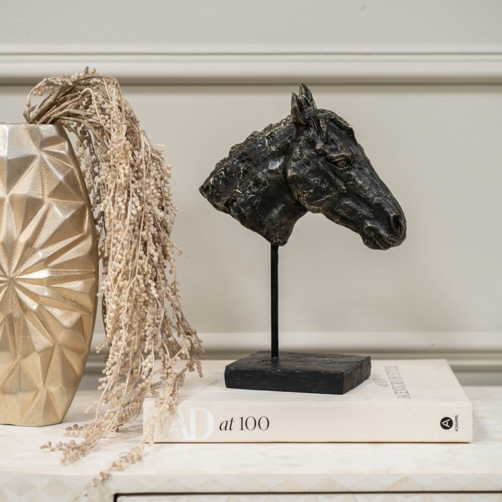 Bay Horse Head Sculpture by Libra Interiors