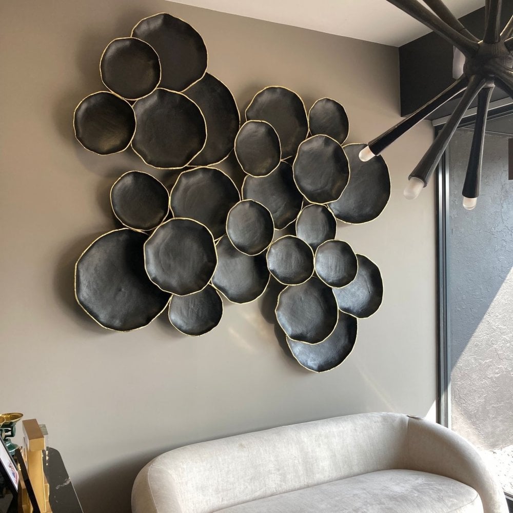 Arlow 5 Disc Black Metal Wall Art by Libra Interiors