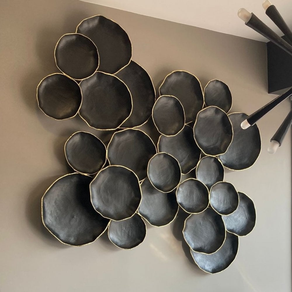 Arlow 7 Disc Black Metal Wall Art by Libra Interiors