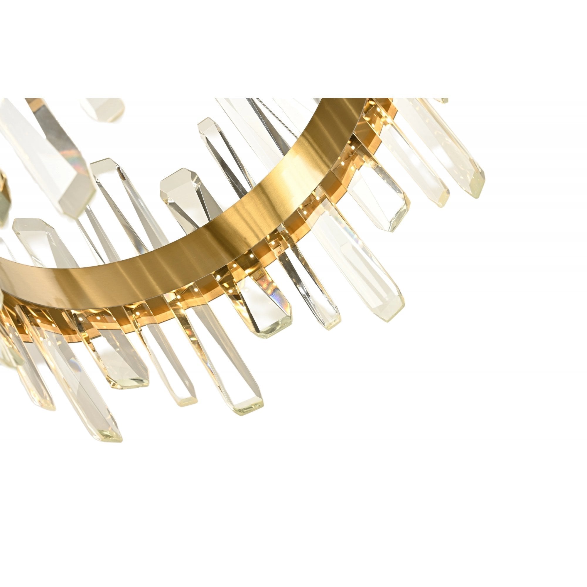 Ahena Small Gold Pendant Ceiling Light with Clear Crystal Coffins by Luxe Collection