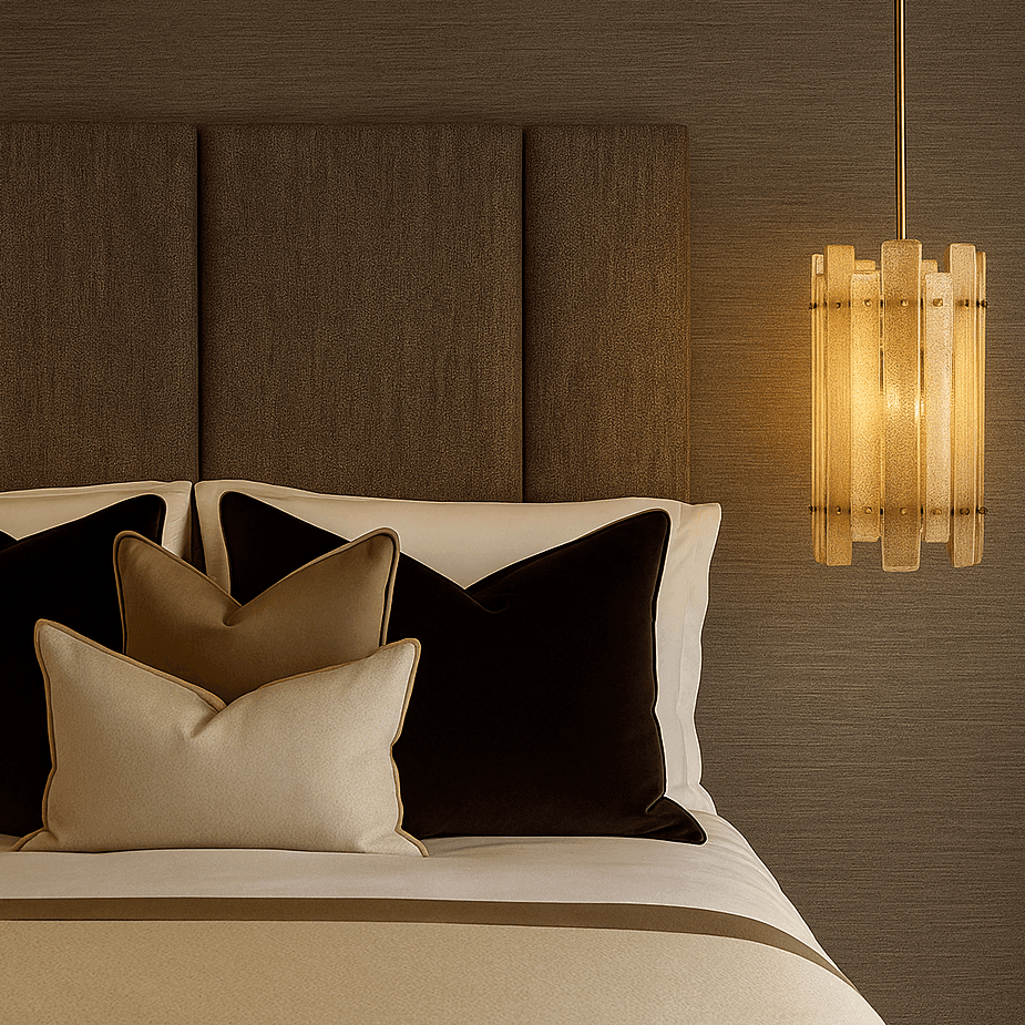 Dalma Antique Brass Pendant Light with Hand Blown Glass by Luxe Collection