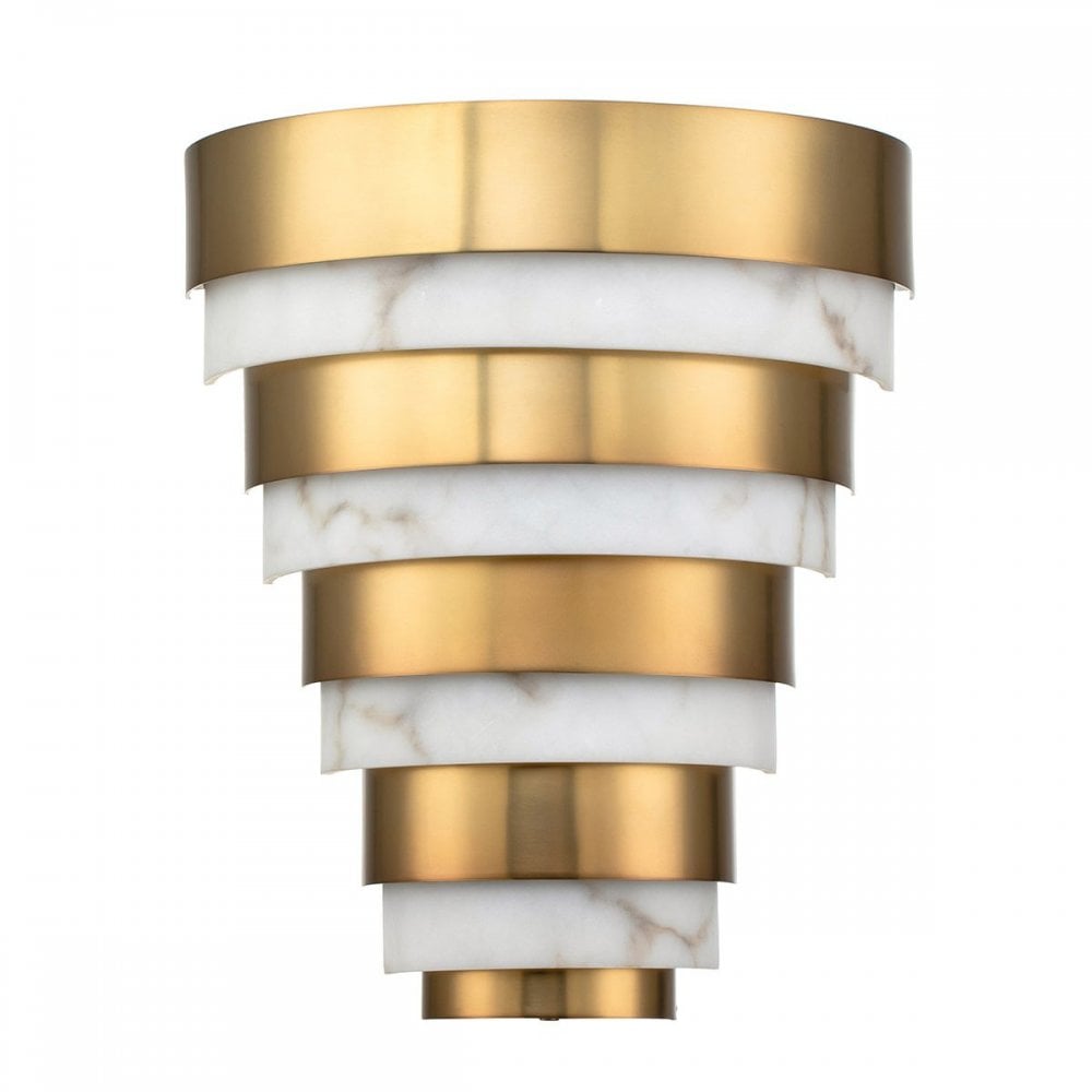 Echelon Heritage Brass LED Wall Light by Quintiesse