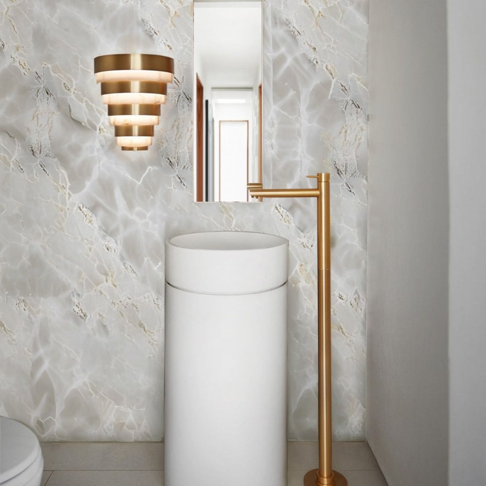 Echelon Heritage Brass LED Wall Light by Quintiesse
