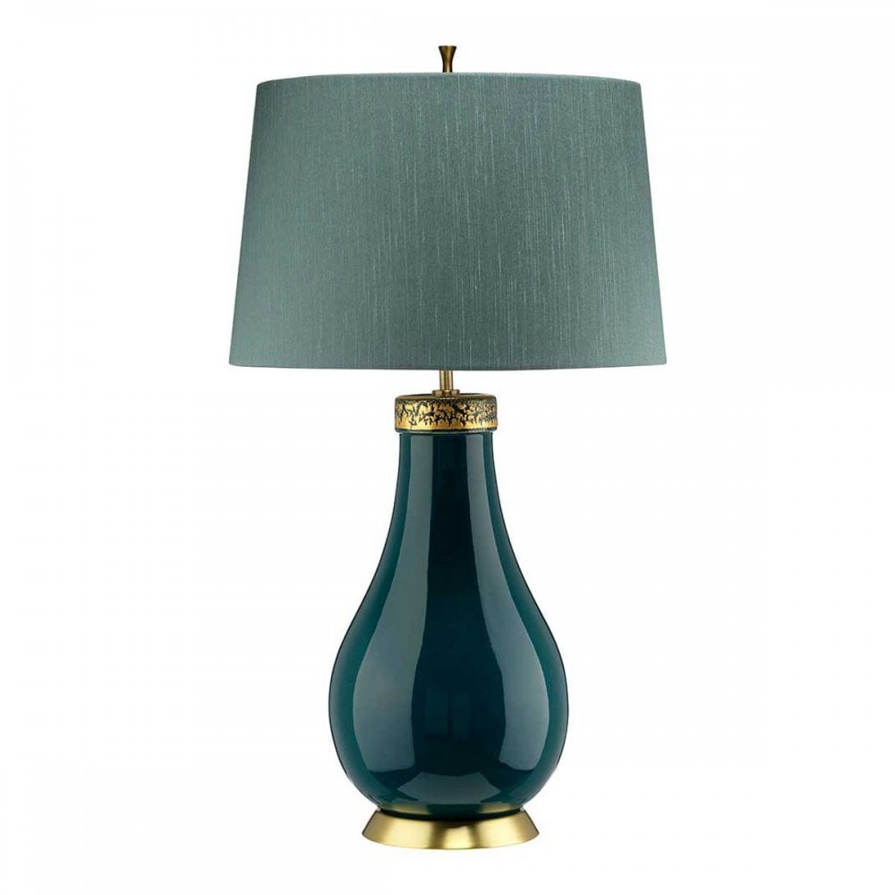 Havering Azure-Turquoise table Lamp & Shade by Quintiesse