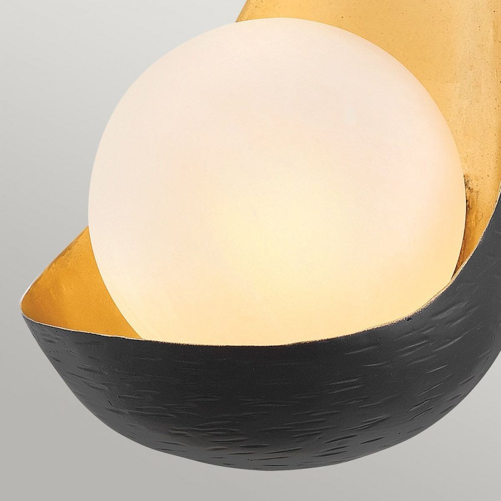 Ren 1 Light Wall Light Matte Black & Gold by Quintiesse