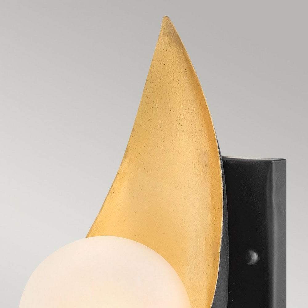 Ren 1 Light Wall Light Matte Black & Gold by Quintiesse
