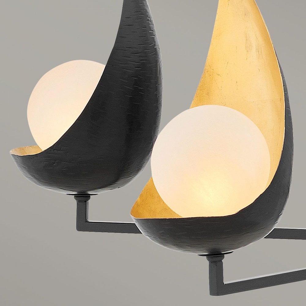Ren Black & Gold 5 Light Chandelier by Quintiesse