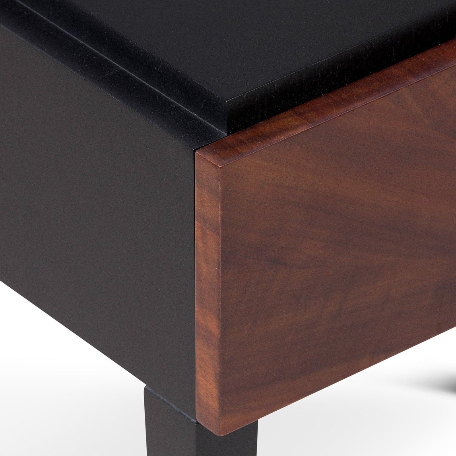 Beverly Brown Acacia Wood & Hammered Brass Bedside Table by Liang & Eimil