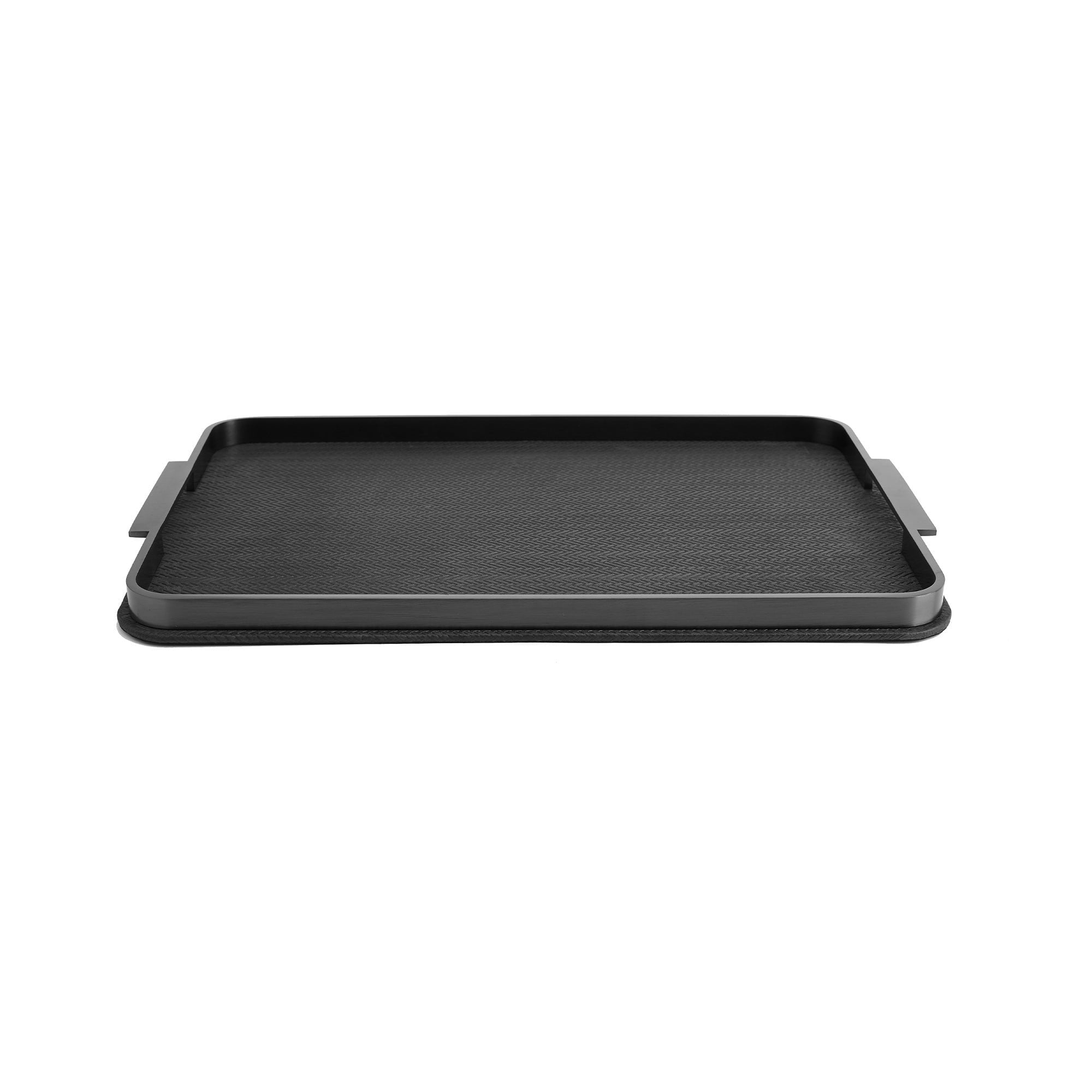 Gala White/Black Silvered Wood & Embossed Leather Tray by Liang & Eimil